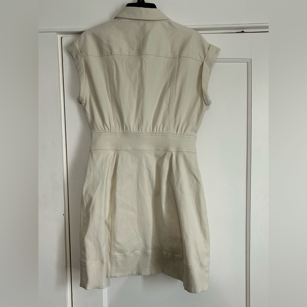 SPANX Cream Button-Front Mini Shirt Dress - Picture 2 of 5